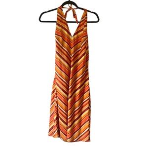 American Eagle silk halter top chevron print dress size 10